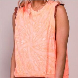 FP Movement Love Tie Dye Tank Peach Horizon Large